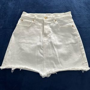 For all Mankind white denim skirt